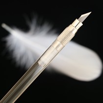 Three gold cute girl small transparent carving knife rubber engraving knife hand account tape cutting pencil knife send 5 blades