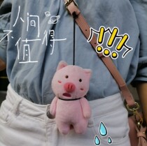 Bag ornaments schoolbags plush pendants hanging crooked head pigs ins tremble tone doll keychain