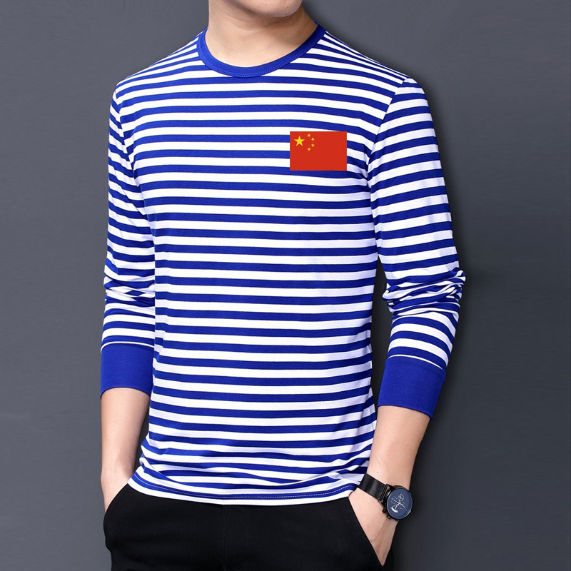 Spring and Autumn Sailor Shirt Long-Sleeve T-Shirt Men's Blue and White Striped Women's Autumn Shirt Sailor Uniform Physical Training Uniform Nostalgic Party T-Shirt Spring and Autumn Sailor Shirt Long-Sleeve T-Shirt Men's Blue and White Striped Women's Autumn Shirt Sailor Uniform Physical Training Uniform Nostalgic Party T-Shirt