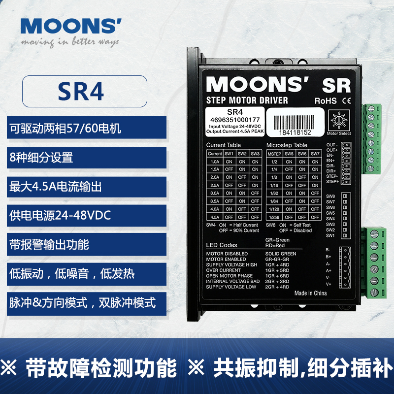 Moons Stepping Motor Driver Sr2/3-Mini/Sr4/8/-Plus/Srac2/4/8Srx04