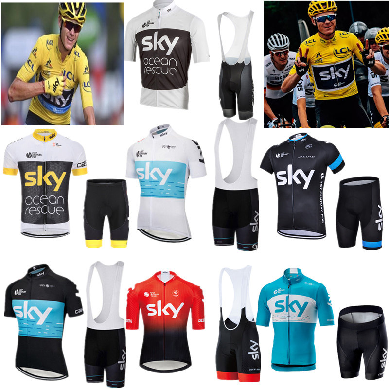SKY Sky Team Edition Cycling Jersey Men's Suit Summer Short Sleeve