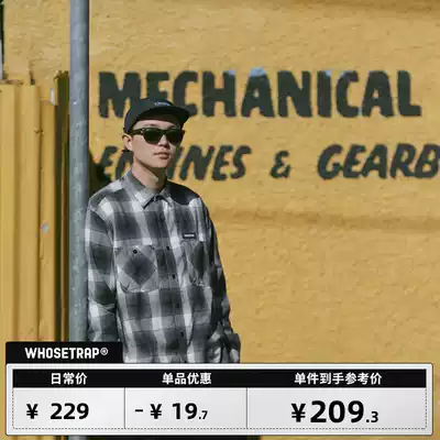 WHOSETRAP tide brand national tide American street retro youth plaid loose PLAID standard collar light shirt