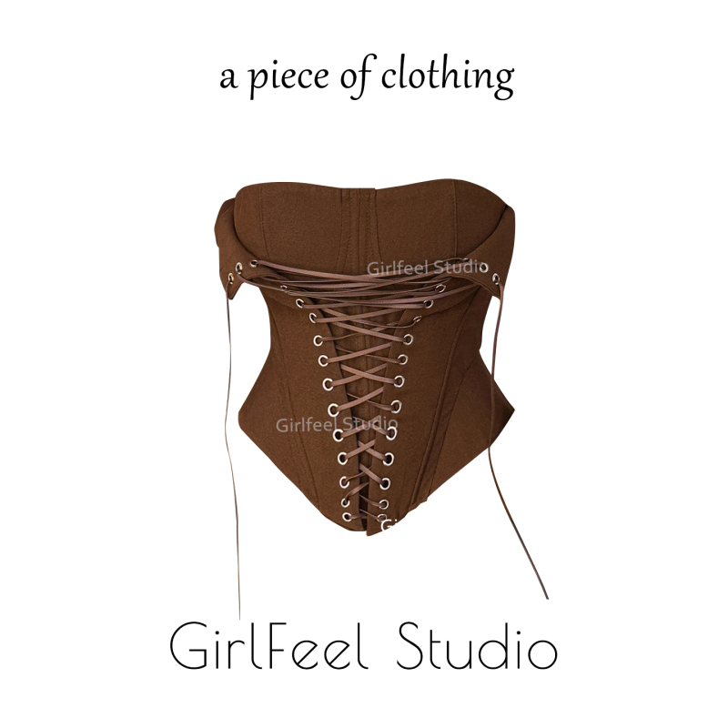 Trendy and Sexy Tube Top for Women, Autumn Inner Wear, European and American Style, Slim Fit, Lace-Up, Fishbone Corset, Tight-Fitting Bustier Top Trendy and Sexy Tube Top for Women, Autumn Inner Wear, European and American Style, Slim Fit, Lace-Up, Fishbone Corset, Tight-Fitting Bustier Top