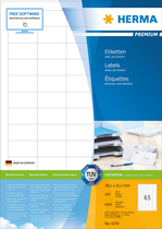 HERMA German Hauma 4270 A4-100 white non-dry adhesive printing label paper 38 1x21 2mm