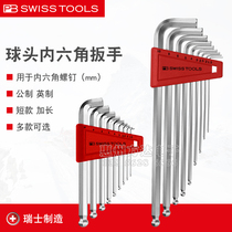 Swiss PB Swiss Tools metric L-shaped ball head extended inner hexagonal wrench set 212 LH-6 8 10