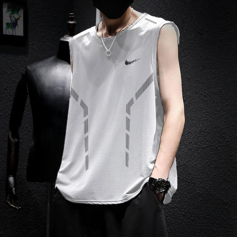 Nike Dunlop Ice Silk Quick-Dry Sleeveless Vest T-Shirt for Men, American Style Fitness Running Workout Large Size Basketball Sweatshirt Top Nike Dunlop Ice Silk Quick-Dry Sleeveless Vest T-Shirt for Men, American Style Fitness Running Workout Large Size Basketball Sweatshirt Top