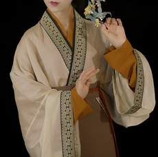 Китайцы одежда наборы 玺儿制作汉服店 仿古画百美图款汉服对穿交直上襦袖旋裙 套装