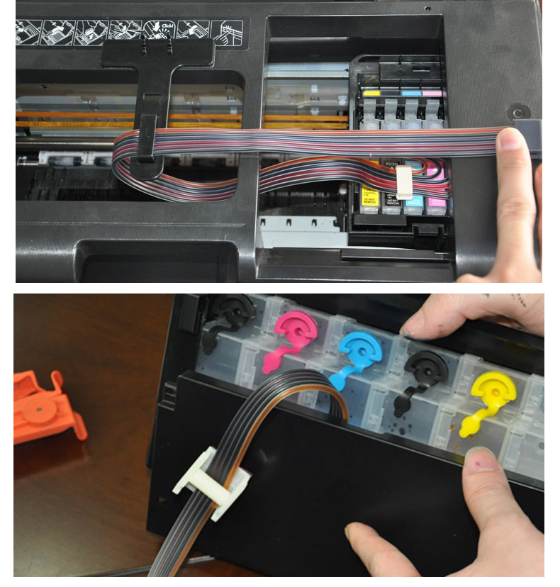Máy in đầy màu sắc hệ thống cung cấp mực liên tục cho Epson R330 T60 với hộp mực - Phụ kiện máy in 	các loại gạt máy in