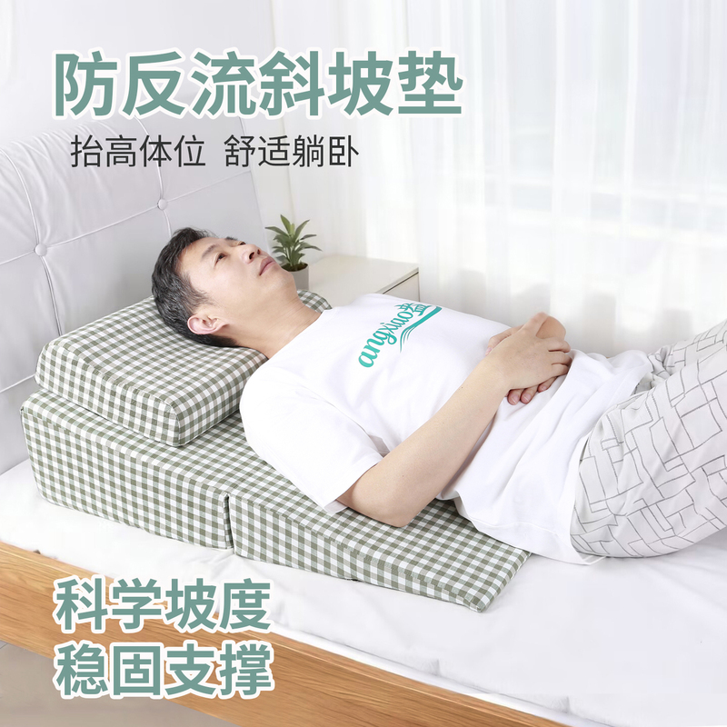 Elderly People's Backrest Semi-Reclining Nursing Position Cushion, Gastroesophageal Reflux Bile Slope Mattress, Anti-Acid Reflux Pillow, Triangular Pillow