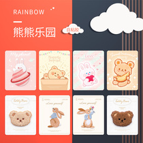 Cute Little Bear Embroidery Sticking Hand Ledger Ipad Mobile Phone Shell Diy Decoration Sticker Soft Cute Bunny Bag Self Adhesive Cloth