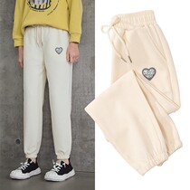 Japanese Girl Pants Spring Dress 2022 Wei Pants CUHK Children Children Spring Autumn Season Foreign Air Sports Fashion Thin outside wearing