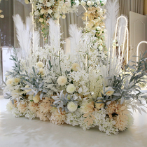 New wedding flowers row flower row flower Road flower stage stage table flower art road guide flower Flower Hotel Welcome aisle