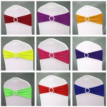 Wedding-free Bow Tie-back Flower Elastic Chair Sleeve Seat Cover Chair Back Decoration Drilling buckle elastic strap Wedding Wedding