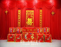 Dragon and Phoenix table chair Chinese wedding props supplies wedding ceremony table cover background curtain tablecloth