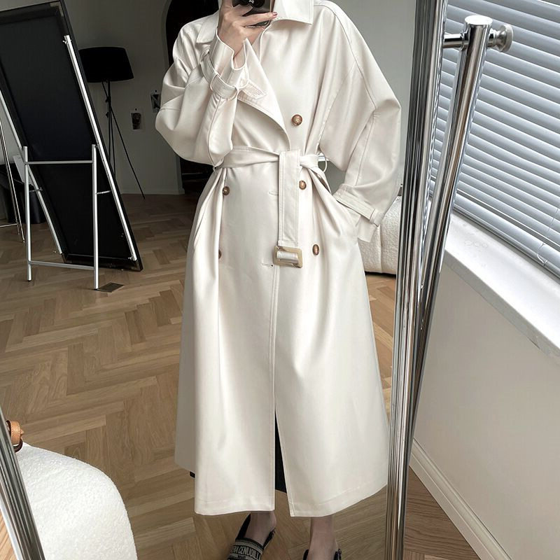 New windbreaker coat women's 2022 spring and autumn Korean style small white high-end early autumn coat mid-length