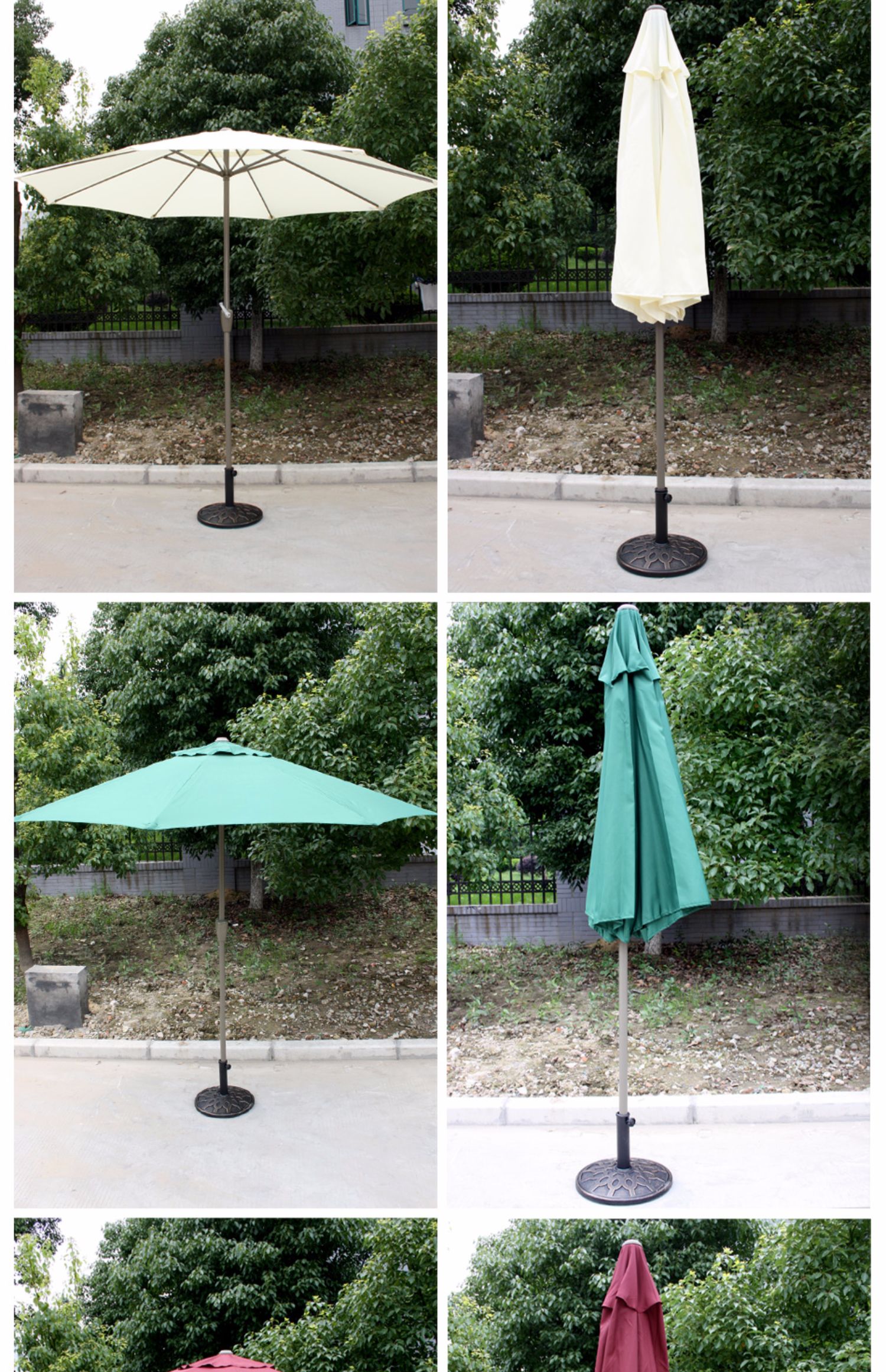 Ô dù ngoài trời 2 m 6 cafe Ban công sân vườn nội thất biệt thự sân trong cột ô dù Upright ô có đế - Bàn ghế ngoài trời / sân bàn ghế sắt ngoài trời giá rẻ