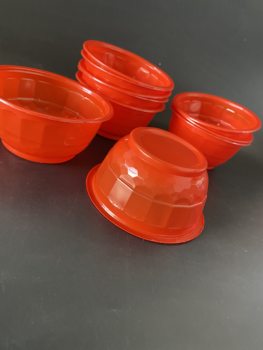 Red plastic bowl small bowl wedding banquet red dining table