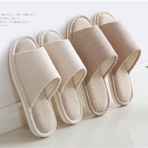 Japan gp home couple indoor floor non-slip cotton linen slippers soft bottom home linen slippers female summer