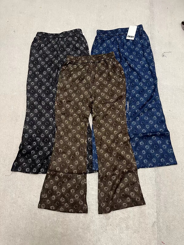 Enjoy Korean-Style Summer New Fashion Versatile Slim-Fit Printed Flared Pants for Women High-Waisted Wide-Leg Casual Pants Long Pants Enjoy Korean-Style Summer New Fashion Versatile Slim-Fit Printed Flared Pants for Women High-Waisted Wide-Leg Casual Pants Long Pants