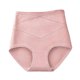 2 packs of large size 200 catties high waist underwear for women solid color cotton crotch tummy control pants for women butt lift waist sexy triangle shorts