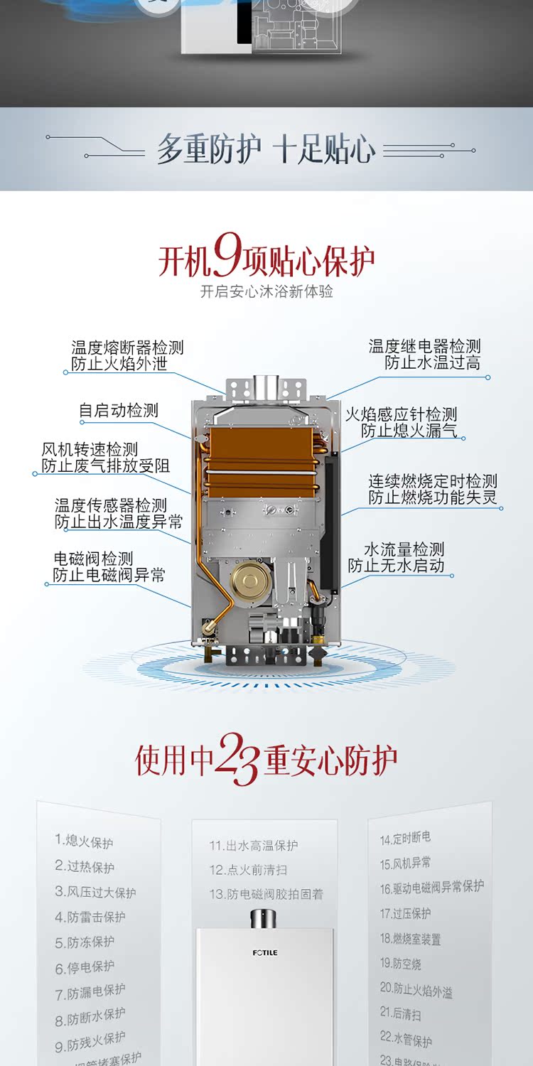 Fotile / Fangtai JSQ25-13EES máy nước nóng khí nhà tự nhiên khí hóa lỏng 13 lít hàng mạnh - Máy đun nước ariston 30l
