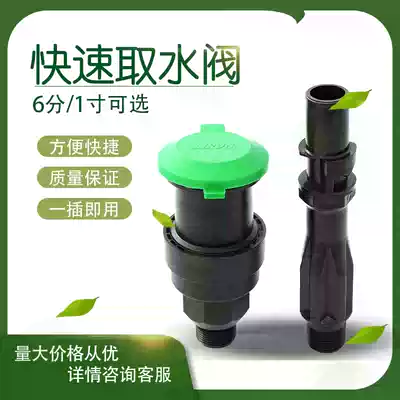 6 points quick water intake valve, landscaping lawn water intake pipe ground joint ground plug Rod 2 pieces (AIRUN)