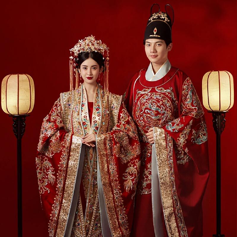 2026 New Style Chinese Wedding Attire, Song Dynasty Hanfu Wedding Dress, Full Set of Phoenix Crown and Robe, Tang Dynasty Wedding Attire, Couple's Formal Wear 2026 New Style Chinese Wedding Attire, Song Dynasty Hanfu Wedding Dress, Full Set of Phoenix Crown and Robe, Tang Dynasty Wedding Attire, Couple's Formal Wear