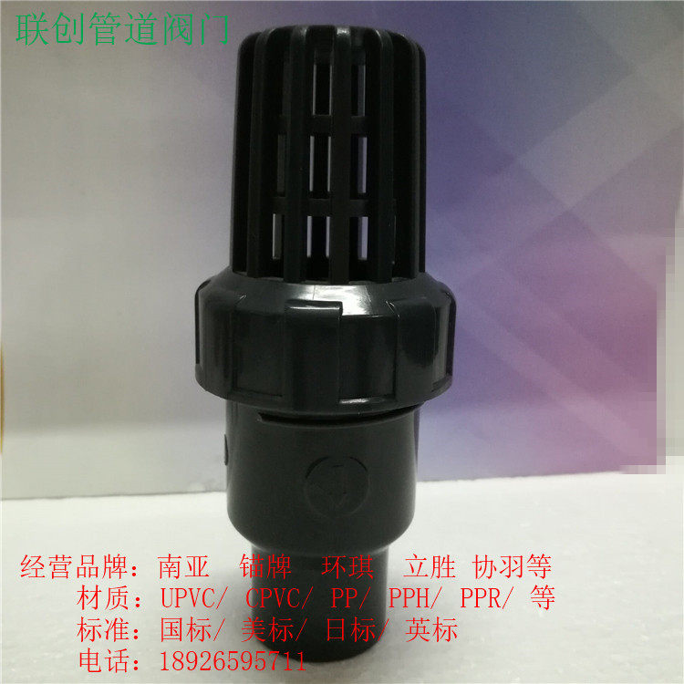 PVC water supply terminal check valve for Nanya pipe DN65 75mm 2-1 2 UPVC one-way bottom valve