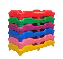 Kindergarten special afternoon bed baby plastic stacked bed rolling wooden board bed early education care center childrens lunch bed