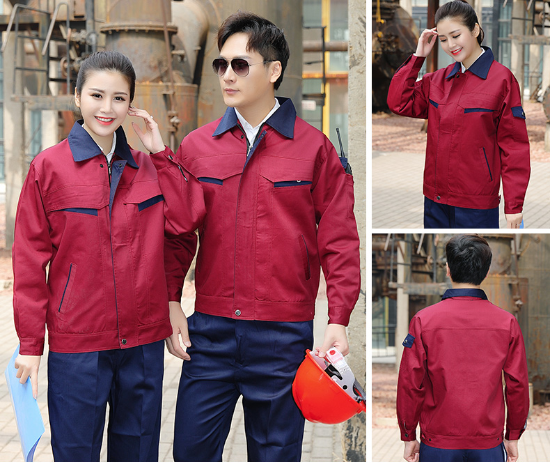 Tay dài hai lớp lót vành đai áo khoác nam phù hợp với áo khoác lao động bảo hiểm quần áo dịch vụ kỹ thuật dụng cụ nhà máy quần áo set đồ nam đẹp