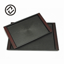 Tray Imitation wood grain rectangular household cup tea plate Fast food plate Hotel room plate Bread cake Japanese-style plastic