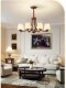 American Bronze Brushed Living Room Main Light Country Retro Iron Painted Glass Simple Popular Bedroom Dining Room