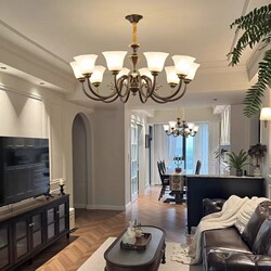 High-End All-Copper American Retro Classic Villa Grand Hotel Living Room Bedroom Dining Room Baroque Style Chandelier