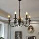 New Style American Retro Ash Wood Chandelier for Living Room, Bedroom, Dining Room, French Country-Style Homestay, High-End Candle Lamp