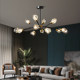 All-Copper Ice Crystal Starburst Simple and Stylish Chandelier with Multiple Branches for Living Room, Dining Room, and Bedroom, 6912-Head Crystal Ball Chandelier