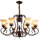 American Country Style Chandelier, Retro Glass Villa, Self-Built House, Living Room Main Light, Dining Room, Bedroom Lighting Fixtures