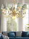 All-Copper American, French, and Mediterranean Style Creative Luxury Exquisite Villa Duplex Living Room and Dining Room Real Jade Chandelier
