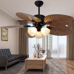 2026 New High-End All-Copper 6-Speed Variable Frequency Ultra-Energy-Saving Low-Power Ultra-Quiet Banana Leaf Fan Light