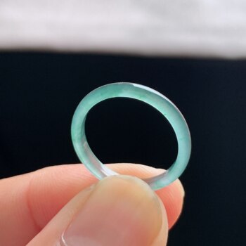Natural a-grade ice sky blue jade ring