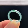 Natural A-grade ice jade floating flower square ring