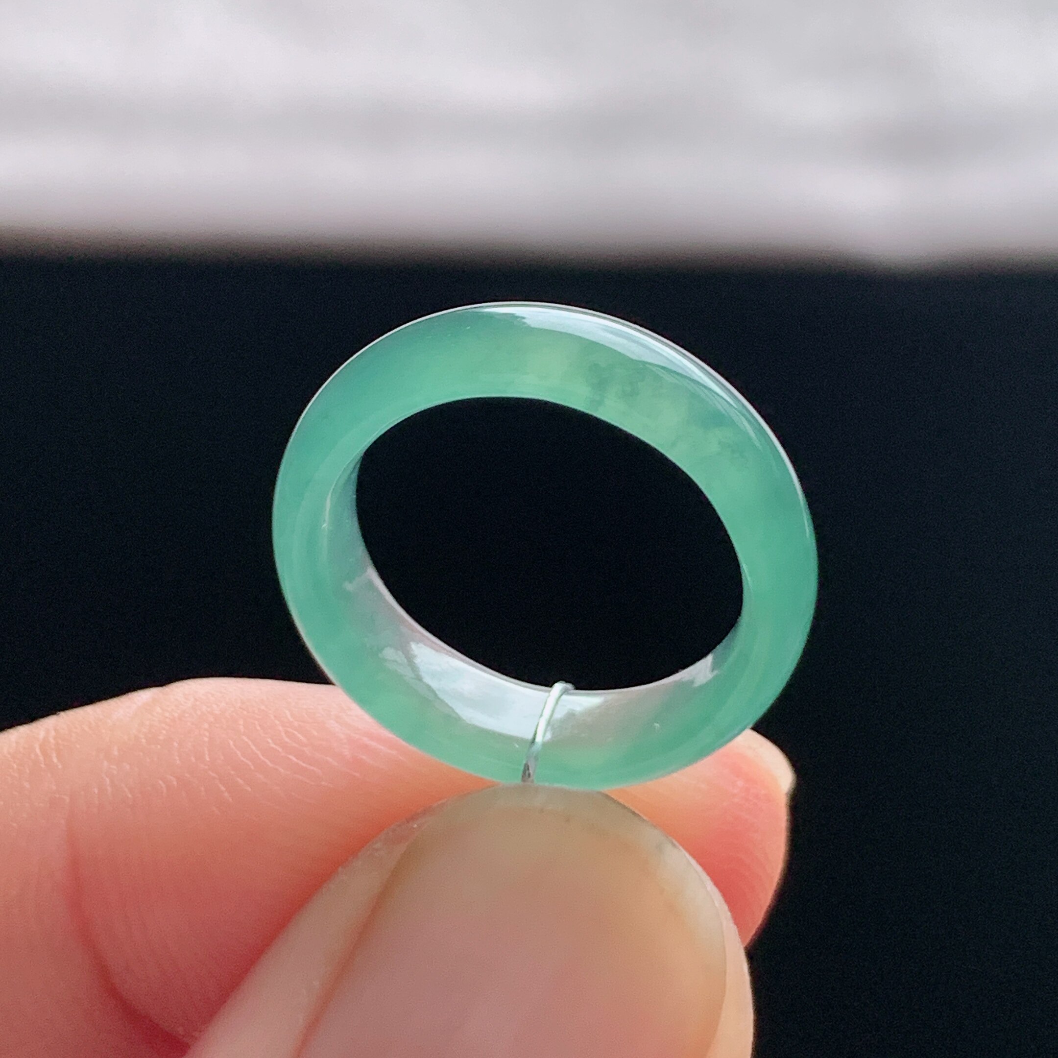 Natural A-grade ice grape flesh jade ring
