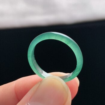 Natural a-grade ice sky blue jade ring