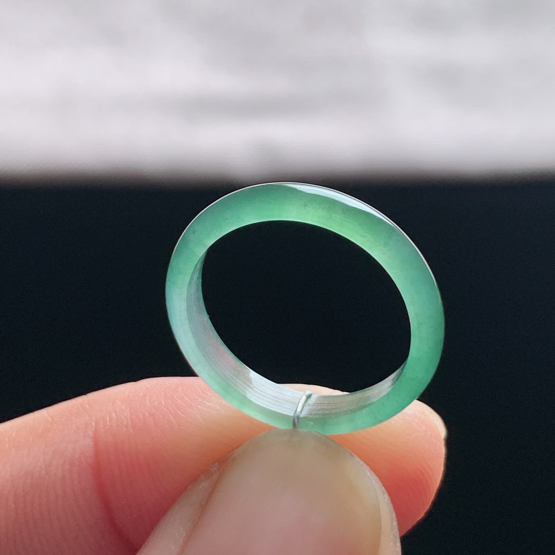 Natural A-grade ice jade grape meat ring