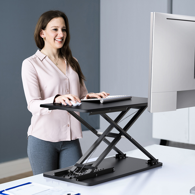 Omax Keyboard Riser Stand Desktop Standing Computer Desk Monitor Riser Adjustable Height Movable Laptop Bluetooth Mechanical Mouse Holder Office Workstation