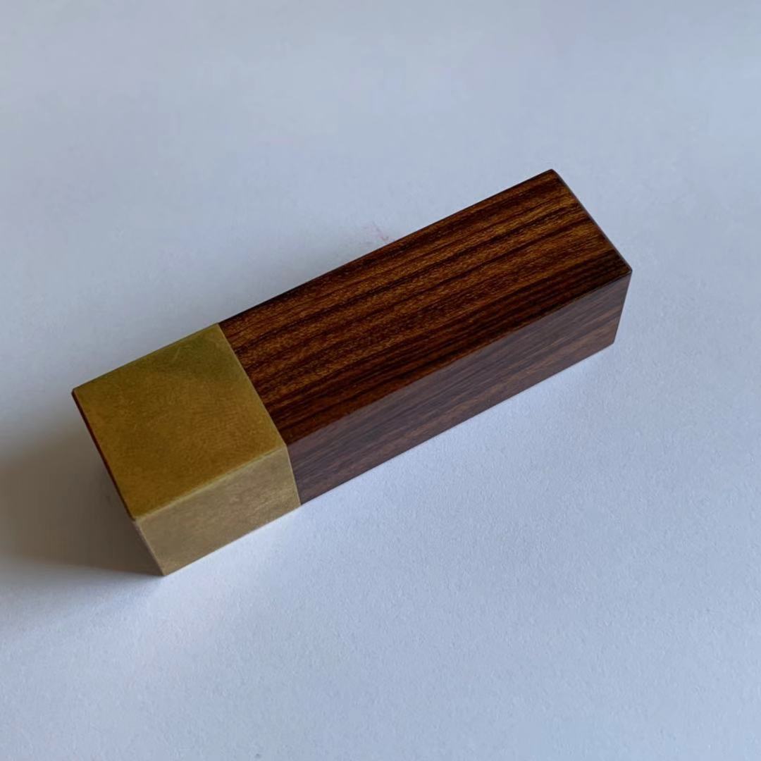 Copper Wood Black Sandalwood Square Shaped Natural Log Material Wholesale Signature Character Seal Material Wholesale Hengdong Seal Factory Pin