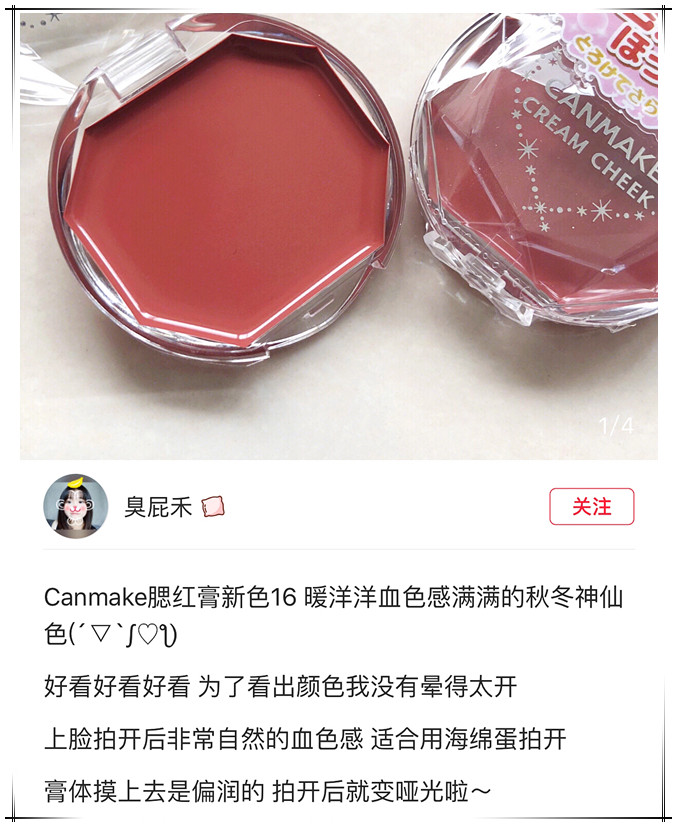 CANMAKE blush 2018 thu đông 2018 Màu mới đơn sắc kem blush kem 16 腮 đỏ 06 mận đỏ - Blush / Cochineal phấn má hồng được ưa chuộng