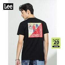 Футболка мужская lee商场同款101+21新品标准版型多色印花短袖t恤男l438764dr