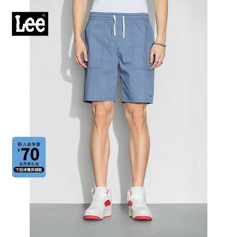 Lee mall with the same paragraph 22 spring and summer new products light and thin tooling blue grey male shorts LMB100903100-563