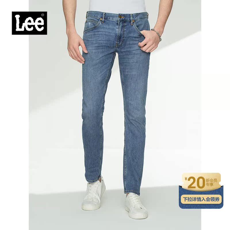 Lee mall with the same 21 spring and summer new 709 slim low waist light blue men's jeans L117095DD78Q