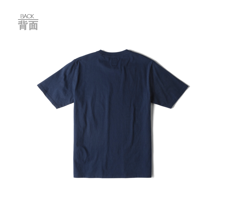 Lee Nam 2018 Mùa Xuân và Mùa Hè Mới X-LINE Màu Xanh Hải Quân Ngắn Tay Áo T-Shirt L319182LQB8D